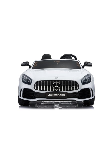 Kinderfahrzeug - Elektro Auto Mercedes GT R Doppelsitzer - lizenziert - 12V10AH, 2 Motoren- 2,4Ghz Fernsteuerung, MP3, Ledersitz+EVA-Weiss