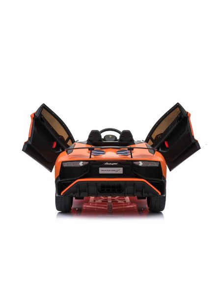 Kinderfahrzeug - Elektro Auto Lamborghini Aventador SV - lizenziert - 12V7AH, 2 Motoren- 2,4Ghz Fernsteuerung, MP3, Ledersitz+EVA-Orange