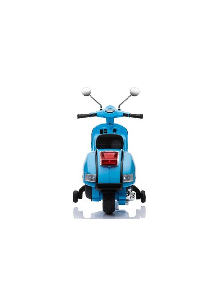 Kinderfahrzeug - Elektro Kindermotorrad Vespa - Lizenziert - 12V - 2 Motoren - MP3 - Ledersitz + EVA-Blau