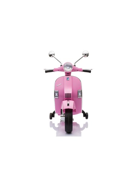 Kinderfahrzeug - Elektro Kindermotorrad Vespa - Lizenziert - 12V - 2 Motoren - MP3 - Ledersitz + EVA-Rosa