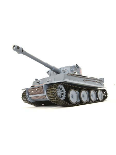 RC Panzer German Tiger I Heng Long 1:16 Grau, Rauch&Sound+Stahlgetriebe und 2,4Ghz -V 7.0
