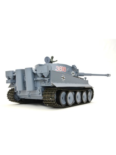 RC Panzer German Tiger I Heng Long 1:16 Grau, Rauch&Sound+Stahlgetriebe und 2,4Ghz -V 7.0