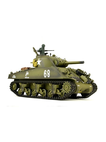 RC Panzer US M4A3 Sherman Heng Long 1:16 mit Rauch&Sound+Stahlgetriebe und 2,4Ghz -V 7.0 - Upg