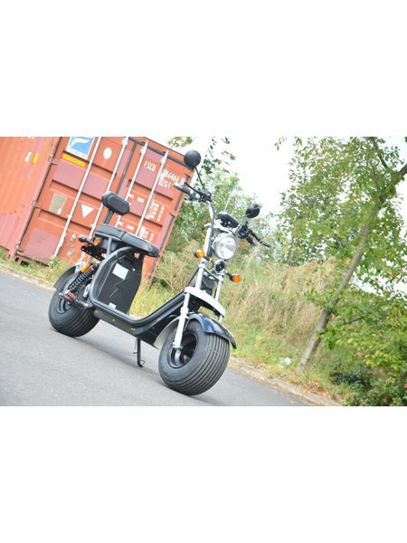 Coco Bike Fat E-Scooter mit Straßenzulassung bis zu 40 km/h schnell - 35km Reichweite, 60V | 1500W | 12AH Akku-Schwarz