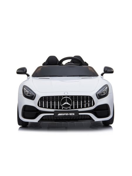 Kinderfahrzeug - Elektro Auto Mercedes AMG GT Doppelsitzer M - lizenziert - 12V, 2 Motoren- 2,4Ghz, MP3, Ledersitz+EVA-Weiss