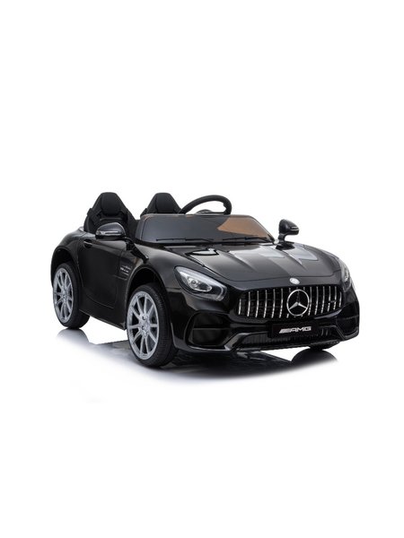 Kinderfahrzeug - Elektro Auto Mercedes AMG GT Doppelsitzer M - lizenziert - 12V, 2 Motoren- 2,4Ghz, MP3, Ledersitz+EVA-Schwarz