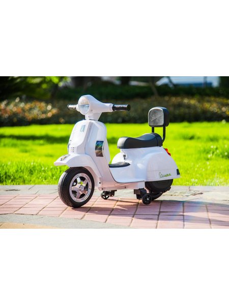 Kinderfahrzeug - Elektro Kindermotorrad Mini Vespa - Lizenziert - 6V -Weiss