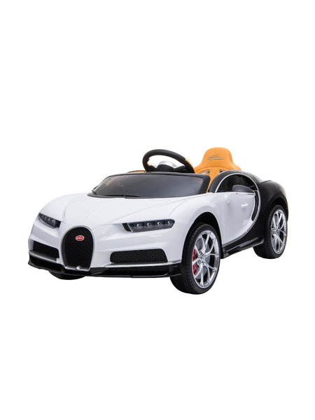 Kinderfahrzeug - Elektro Auto Bugatti Chiron - lizenziert - 12V7AH, 2 Motoren- 2,4Ghz Fernsteuerung, MP3, Ledersitz+EVA-Weiss