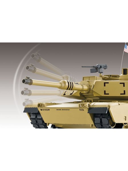 RC Panzer M1A2 Abrams 1:16 Heng Long -Rauch&Sound, Stahlgetriebe, Metallketten und Metallräder, 2,4Ghz V7.0 - PRO mit RRZ