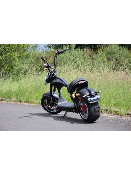 Elektro Scooter Coco Bike E-Chopper mit Straßenzulassung bis zu 48 km/h schnell - ca. 50 km Reichweite, 60V | 2000W | 20AH Akku-Schwarz