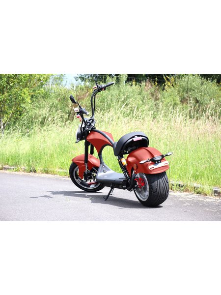 Elektro Scooter Coco Bike E-Chopper mit Straßenzulassung bis zu 48 km/h schnell - ca. 50 km Reichweite, 60V | 2000W | 20AH Akku-Rot
