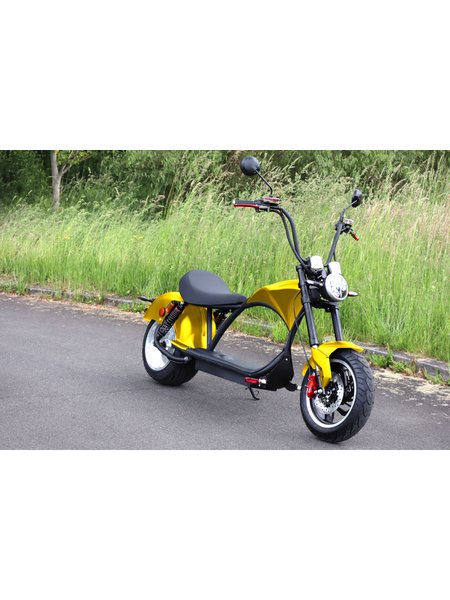 Elektro Scooter Coco Bike E-Chopper mit Straßenzulassung bis zu 48 km/h schnell - ca. 50 km Reichweite, 60V | 2000W | 20AH Akku-Gelb