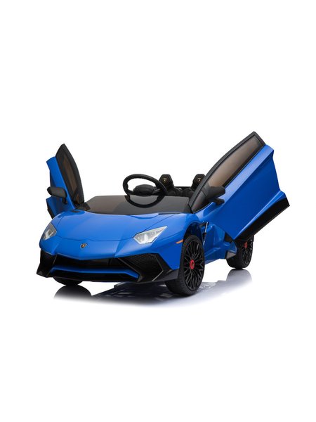 Kinderfahrzeug - Elektro Auto Lamborghini Aventador SV - lizenziert - 12V7AH, 2 Motoren- 2,4Ghz Fernsteuerung, MP3, Ledersitz+EVA-Blau