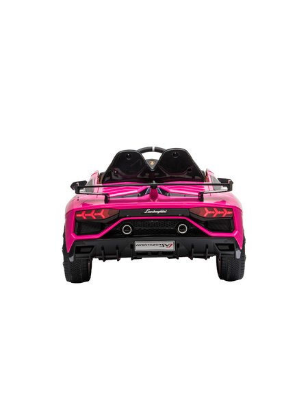 Kinderfahrzeug - Elektro Auto Lamborghini Aventador SVJ - lizenziert - 12V7AH, 2 Motoren- 2,4Ghz Fernsteuerung, MP3, Ledersitz+EVA+Lackiert-Rosa