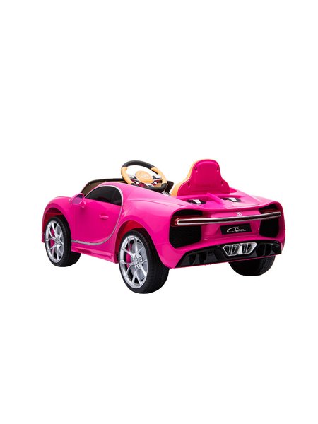 Kinderfahrzeug - Elektro Auto Bugatti Chiron - lizenziert - 12V7AH, 2 Motoren- 2,4Ghz Fernsteuerung, MP3, Ledersitz+EVA-Rosa