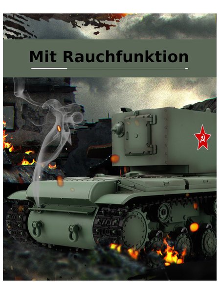 RC Panzer Russicher KV-2 Heng Long 1:16 mit R&S, Metallgetriebe (Stahl) und Metallketten -2,4Ghz -V 7.0 - PRO mit RRZ