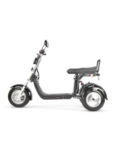 Coco Bike E-Scooter mit Straßenzulassung und drei Räder Trike CP7 - ca. 45km Reichweite, 2 Motoren | 60V | 2000W | 20AH Akku-Schwarz