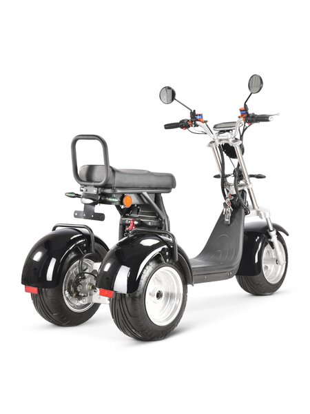 Coco Bike E-Scooter mit Straßenzulassung und drei Räder Trike CP7 - ca. 45km Reichweite, 2 Motoren | 60V | 2000W | 20AH Akku-Schwarz