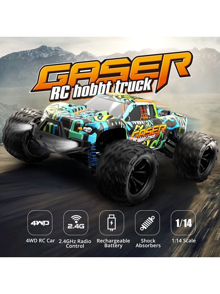 RC Elektro Monster Truck 1:14 mit 2,4Ghz, 40 km/h, Allradantrieb - LiIon - Gaser 900