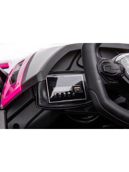 Kinderfahrzeug - Elektro Auto Lamborghini V12 Vision Gran Turismo - lizenziert - 12V7AH, 2 Motoren- 2,4Ghz Fernsteuerung, MP3, Ledersitz+EVA-Pink/Rosa