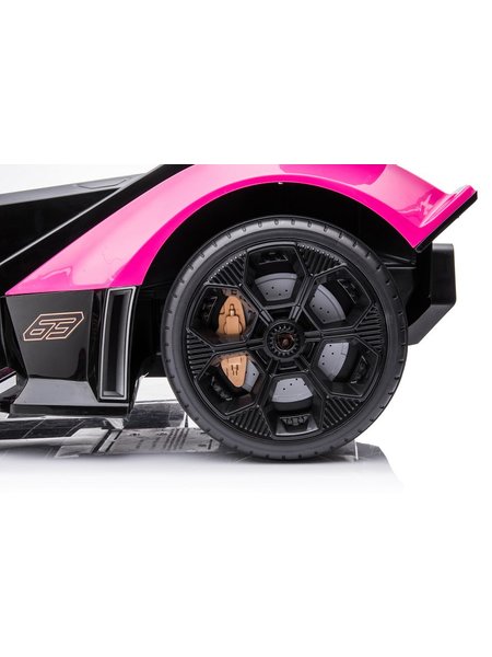 Kinderfahrzeug - Elektro Auto Lamborghini V12 Vision Gran Turismo - lizenziert - 12V7AH, 2 Motoren- 2,4Ghz Fernsteuerung, MP3, Ledersitz+EVA-Pink/Rosa