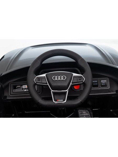 Kinderfahrzeug - Elektro Auto Audi RS E-Tron - lizenziert - 12V7AH Akku und 4 Motoren- 2,4Ghz + MP3 + Leder + EVA-Schwarz