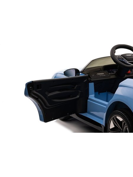 Kinderfahrzeug - Elektro Auto Audi RS E-Tron - lizenziert - 12V7AH Akku und 4 Motoren- 2,4Ghz + MP3 + Leder + EVA-Blau