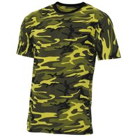 US T-Shirt, Streetstyle,gelb-camo, 140-145 g/m²