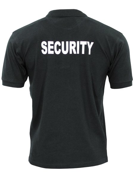 Poloshirt, schwarz,Security, bedruckt