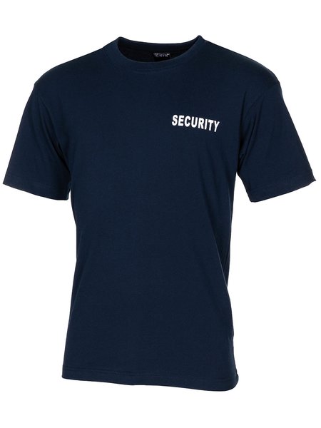 T-Shirt, blau,Security, bedruckt S