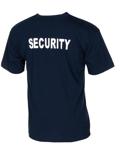 T-Shirt, blau,Security, bedruckt M