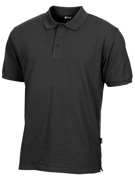 Poloshirt, schwarz,mit Knopfleiste 6XL