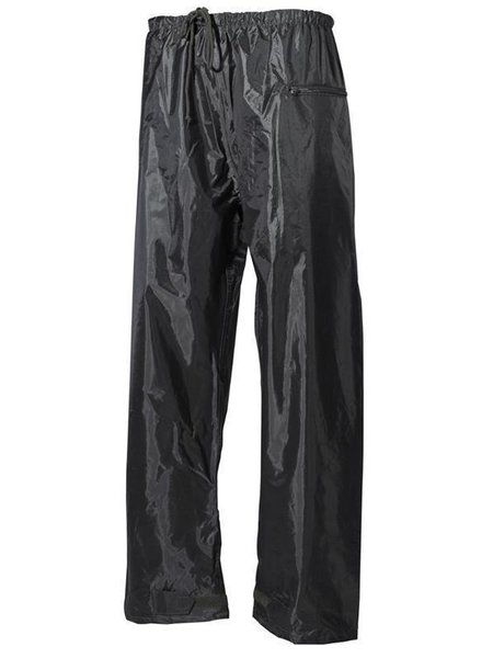 Rain trousers, polyester with PVC, olive