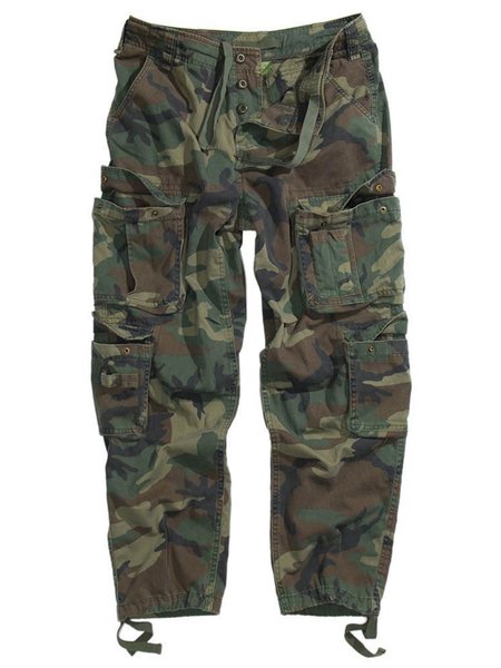 VINTAGE Cargo Hose Herren Freizeithose Army Pants Trousers Woodland XL ohne Gürtel