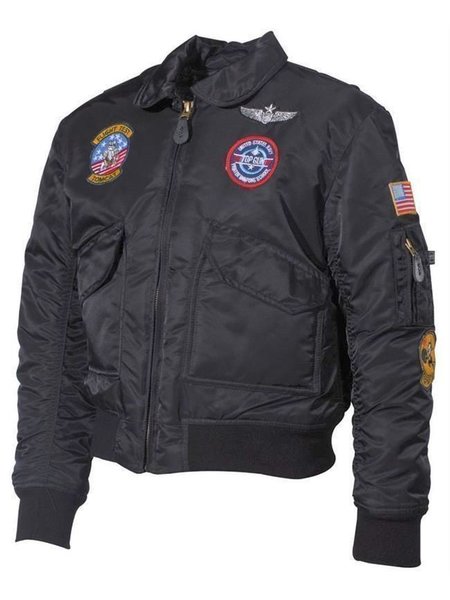 Gli USA la giacca di pilota di bambini, CWU, Nero, con linsegna di aviatore