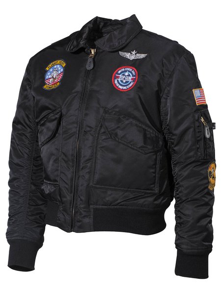 Los EE.UU. la chaqueta de piloto de niños, CWU, Negro, con la insignia de aviador