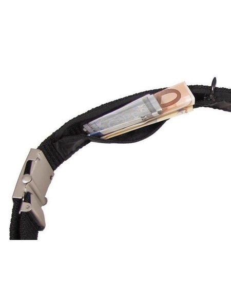 Cintura, PP, con il compartimento di soldi, 32 mm, Nera
