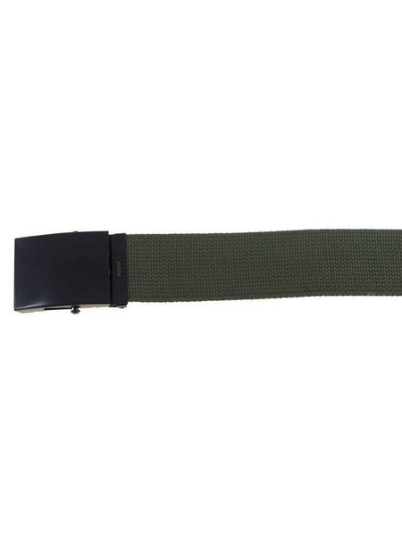 Belt, olive, 4.5 cm wide, with metal box castle