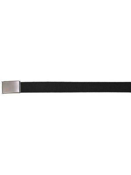 Cinturón, Negro, a 3,2 cm de ancho, el castillo plegable de metal, cansadamente plata