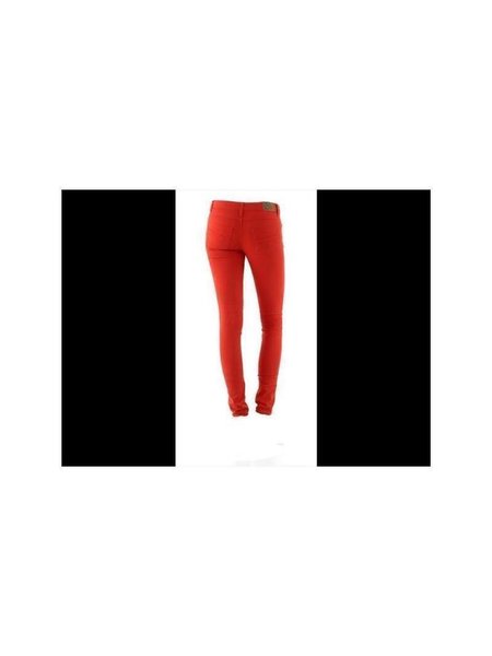Trendy tube jeans There Red L-long