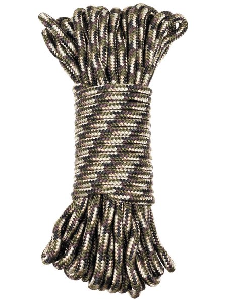 Rope, camouflage, 7 mm, 15 metres