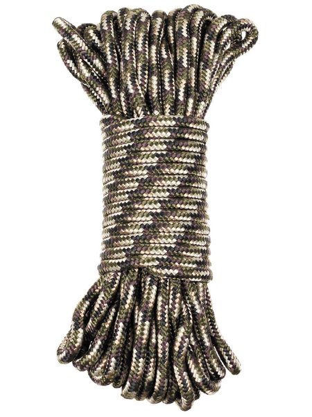 Rope, camouflage, 9 mm, 15 metres