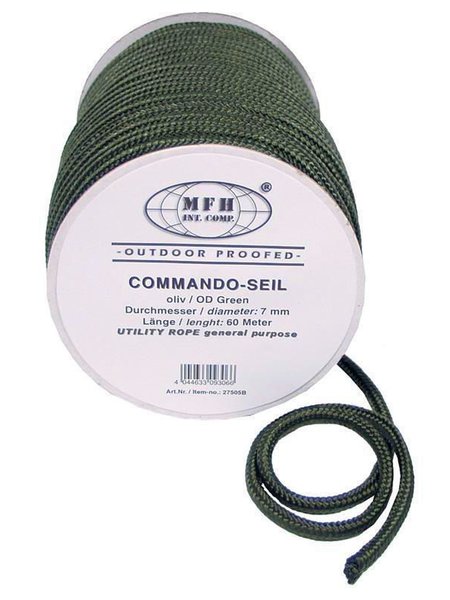 Seil, oliv, 7 mm, 60 Meter