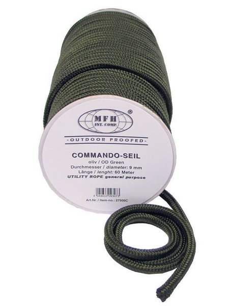 Rope, olive, 9 mm, 60 metres