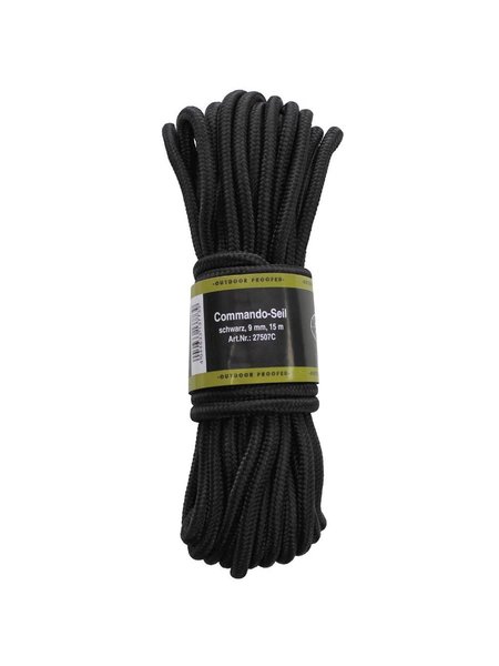 Rope, black, 9 mm, 15 metres