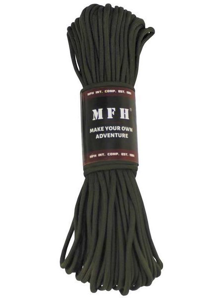 Parachute rope, olive, 100 FT, nylon
