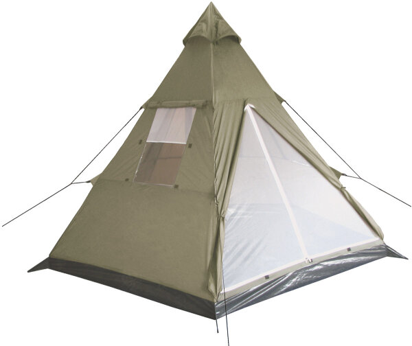 Indianer Zelt Tipi oliv Mittelmast