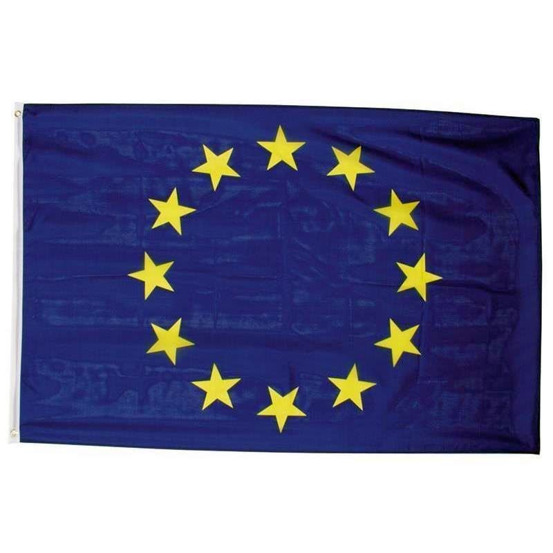 Unión europea UE azul Euro Star emblema 100% Material del poliester bandera de la bandera Ideal para el Club escuela negocios dreammadestudio 152,4 cm x 91,44 cm 150 x 90 cm 