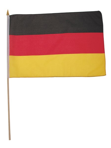Bandeira, Alemanha, poliéster, cabo de madeira, Gr. 30x45 cm
