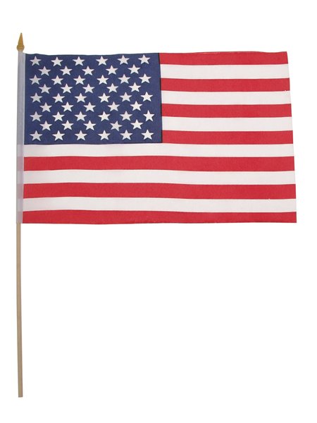Bandeira, EUA, poliéster, cabo de madeira, Gr. 30x45 cm